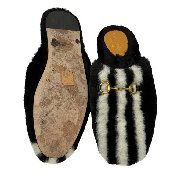 $980 Gucci x Adidas black/white horseblt slides size 9/39 - Picture 3 of 8